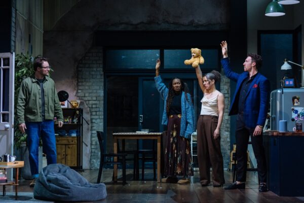 James Bye (Sam), Shvorne Marks (Jenny), Natalie Casey (Lauren) and Grant Kilburn (Ben) - credit Helen Murray