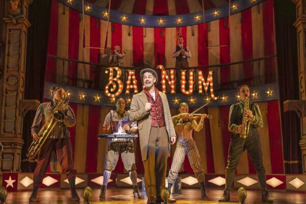Lee Mead and the cast of Barnum - credit Pamela Raith