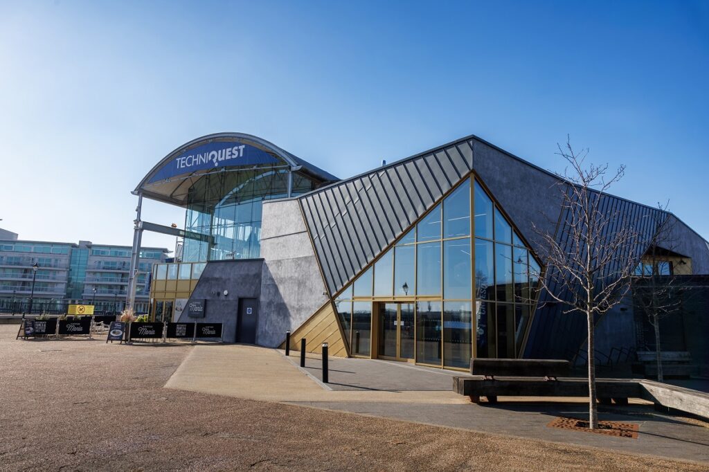 Techniquest's main entrance in Cardiff Bay - credit Steve Pope
