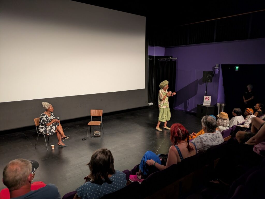 Don Letts interacts with the audience in Newport