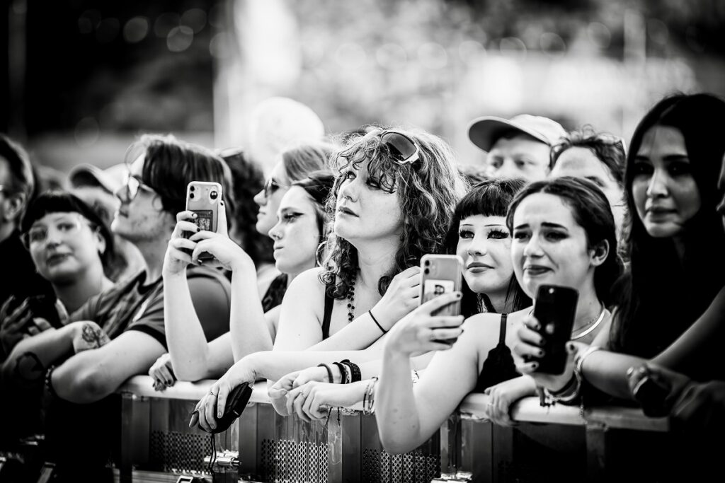 Front row for The Cure - credit Tim Alban
