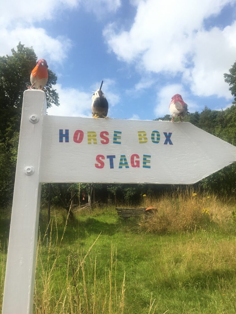 A sign for the Horsebox stage