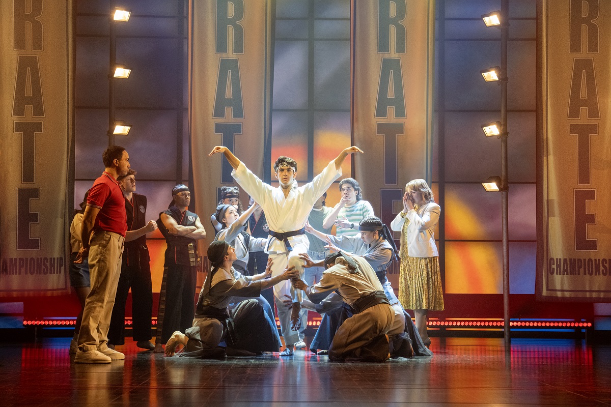Gino Ochello and cast in The Karate Kid - The Musical - credit Manuel Harlan
