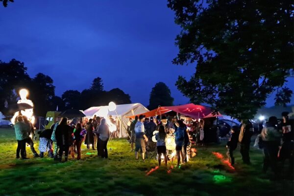 The scene outside the DJ tent