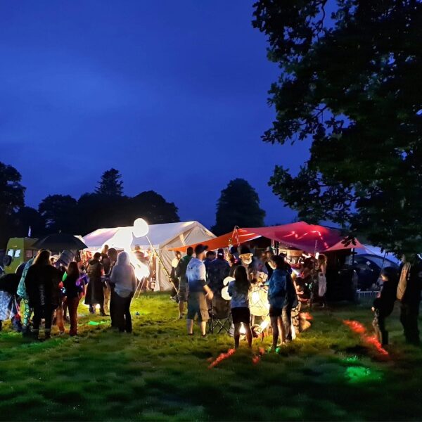 The scene outside the DJ tent